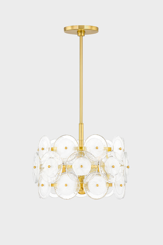 Mitzi by Hudson Valley Lighting Zoella Pendant in Aged Brass, detail view 1