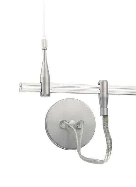 Visual Comfort Modern MonoRail Center Power Feed Single Nickel, Satin Nickel