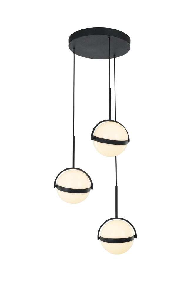 Alora Lighting Globo 3 Head LED Multi Pendant Matte Black