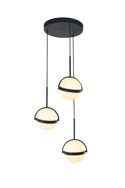 Alora Lighting Globo 3 Head LED Multi Pendant Matte Black