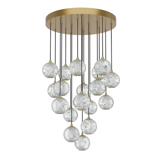 Alora Lighting Marni 18 Head LED Multi Pendant Natural Brass