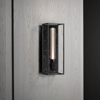 Caged Wall Sconce Large Black Marble