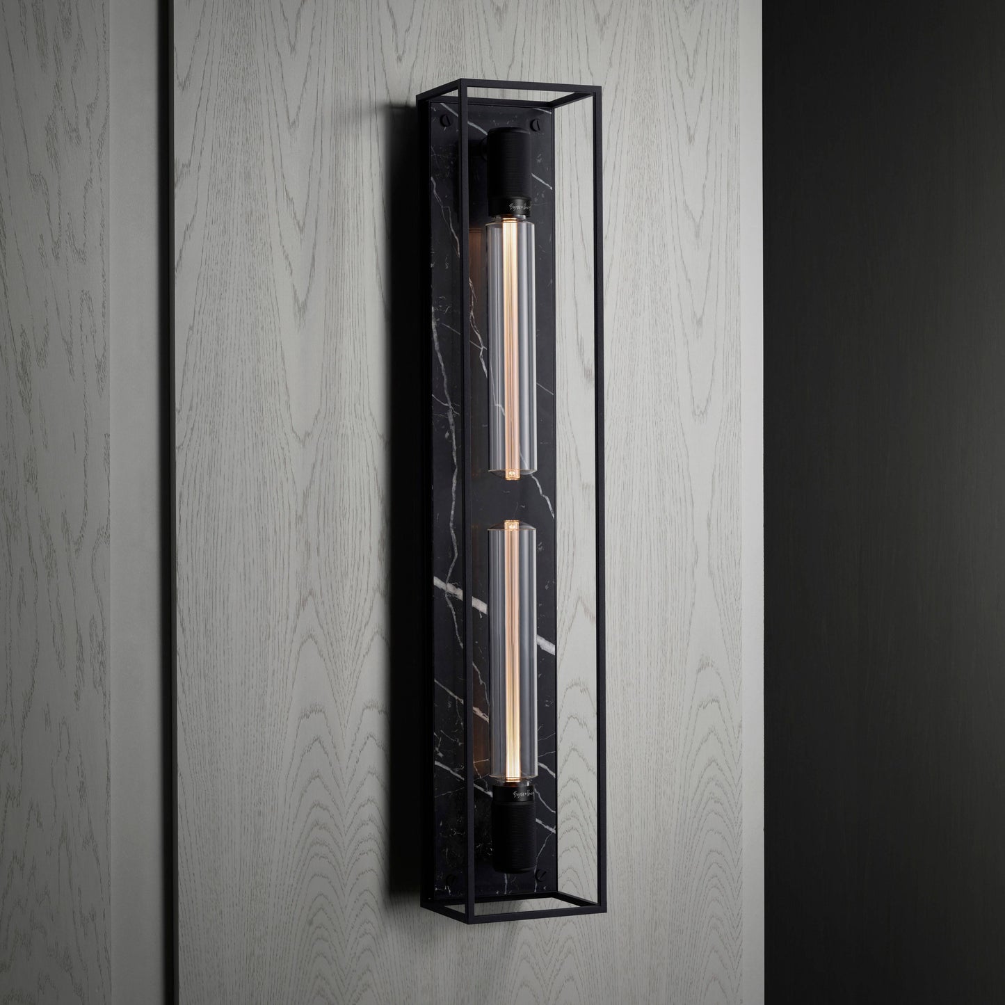Caged Wall Sconce X-Large Black Marble