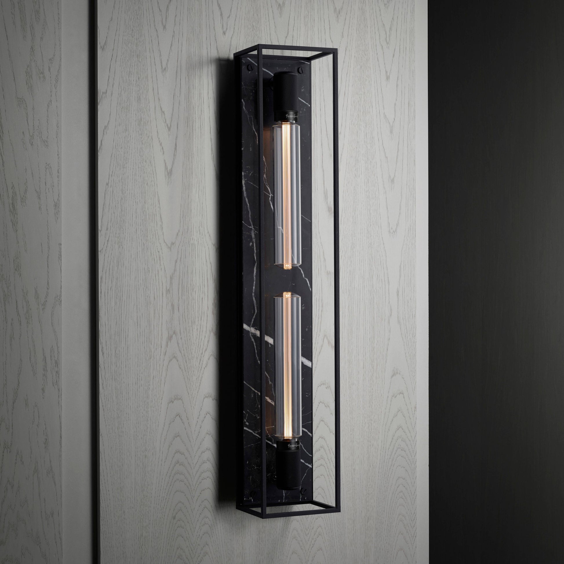 Caged Wall Sconce X-Large Black Marble