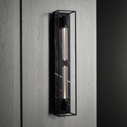Caged Wall Sconce X-Large Black Marble