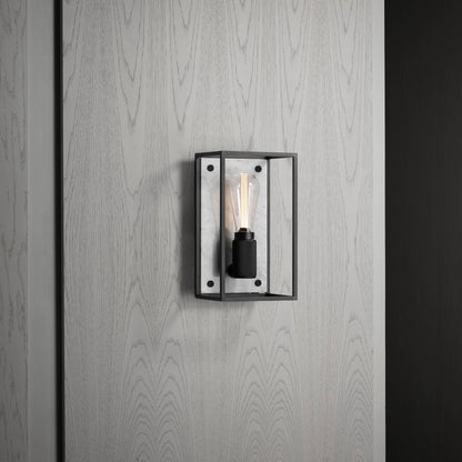 Caged Wall Sconce Medium White Marble