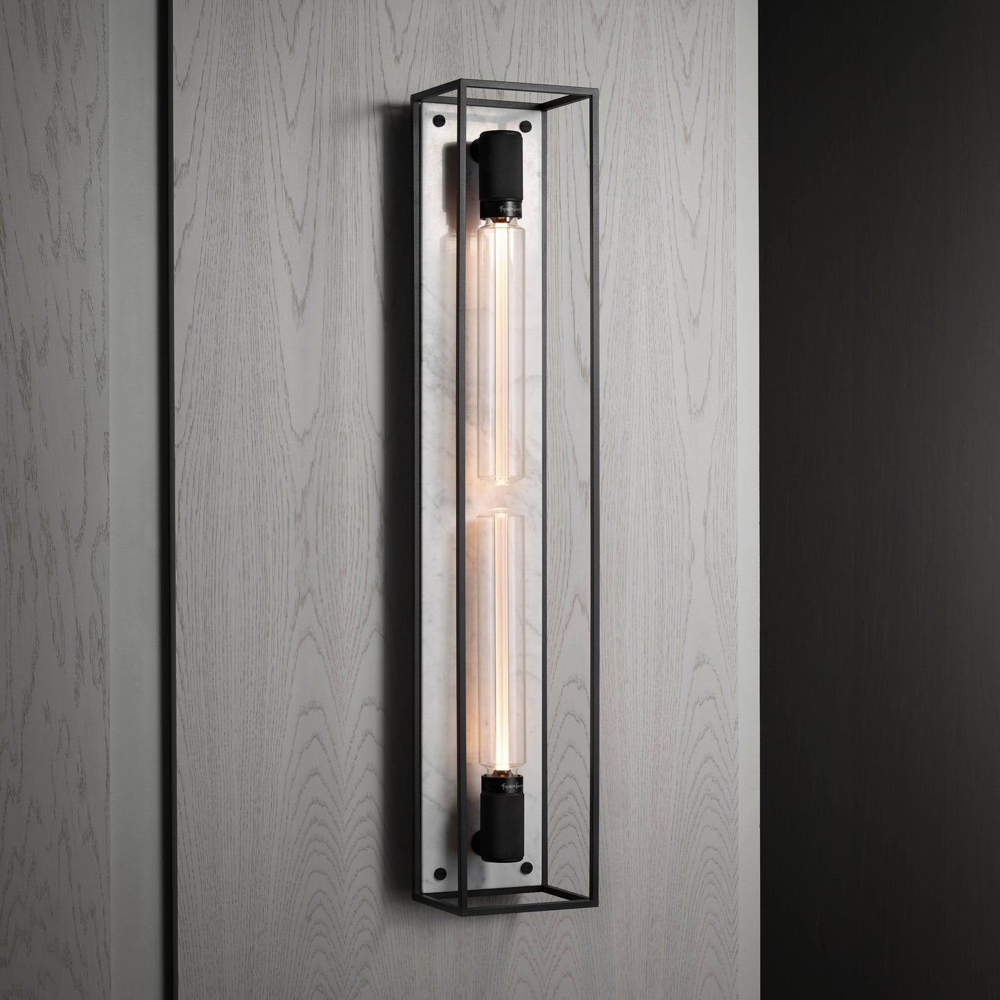 Caged Wall Sconce X-Large White Marble