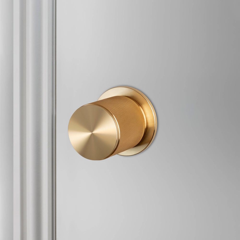 Door Knob - Passage, Cross, Brass