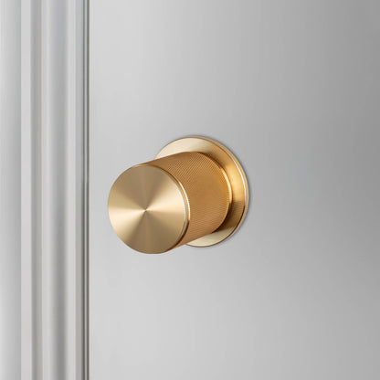 Door Knob - Passage, Cross, Brass