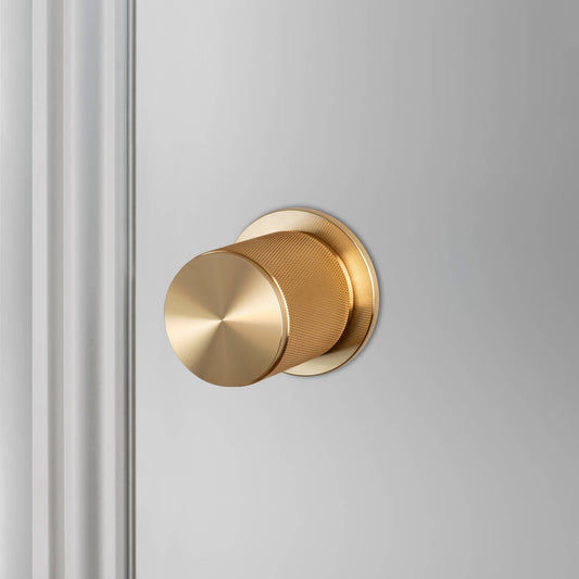 Door Knob - Passage, Cross, Brass