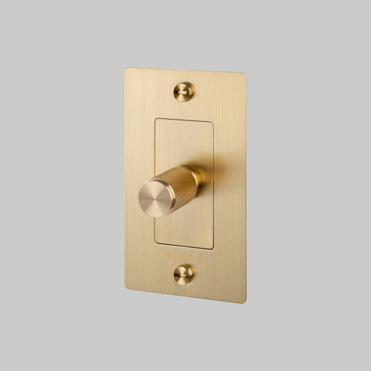 Dimmer Switch - LED, Logo, Brass