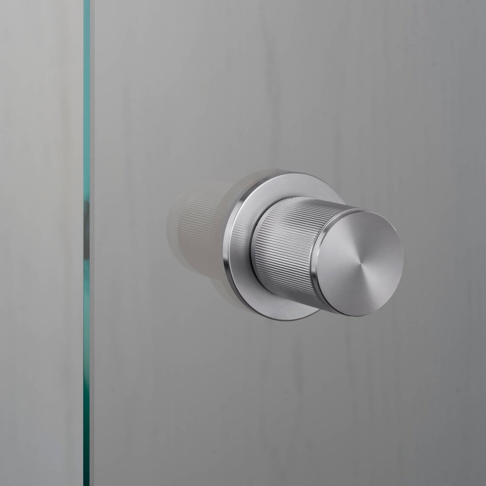 Door Knob - Fixed Single-Sided, Linear, Steel