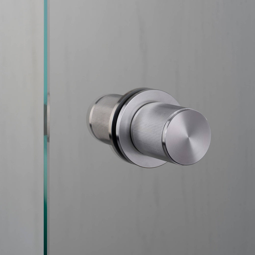 Door Knob - Fixed Double-Sided, Linear, Steel