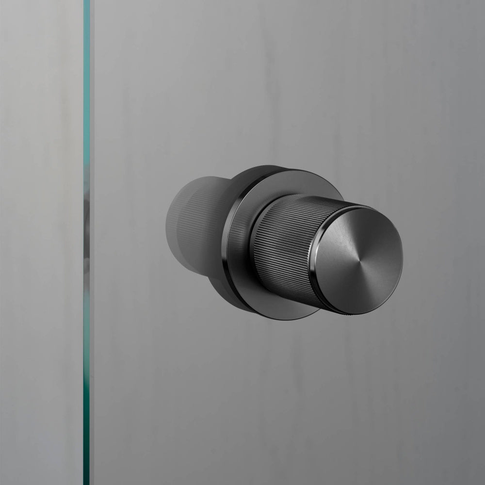 Door Knob - Fixed Single-Sided, Linear, Gun Metal