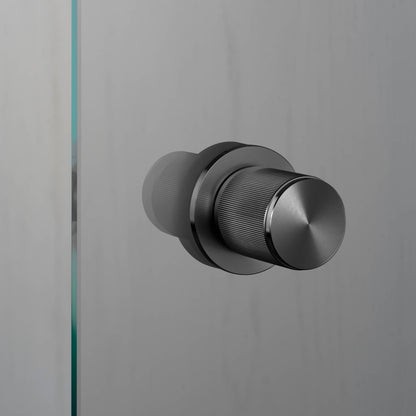 Door Knob - Fixed Single-Sided, Linear, Gun Metal
