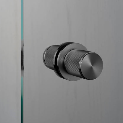 Door Knob - Fixed Double-Sided, Linear, Gun Metal