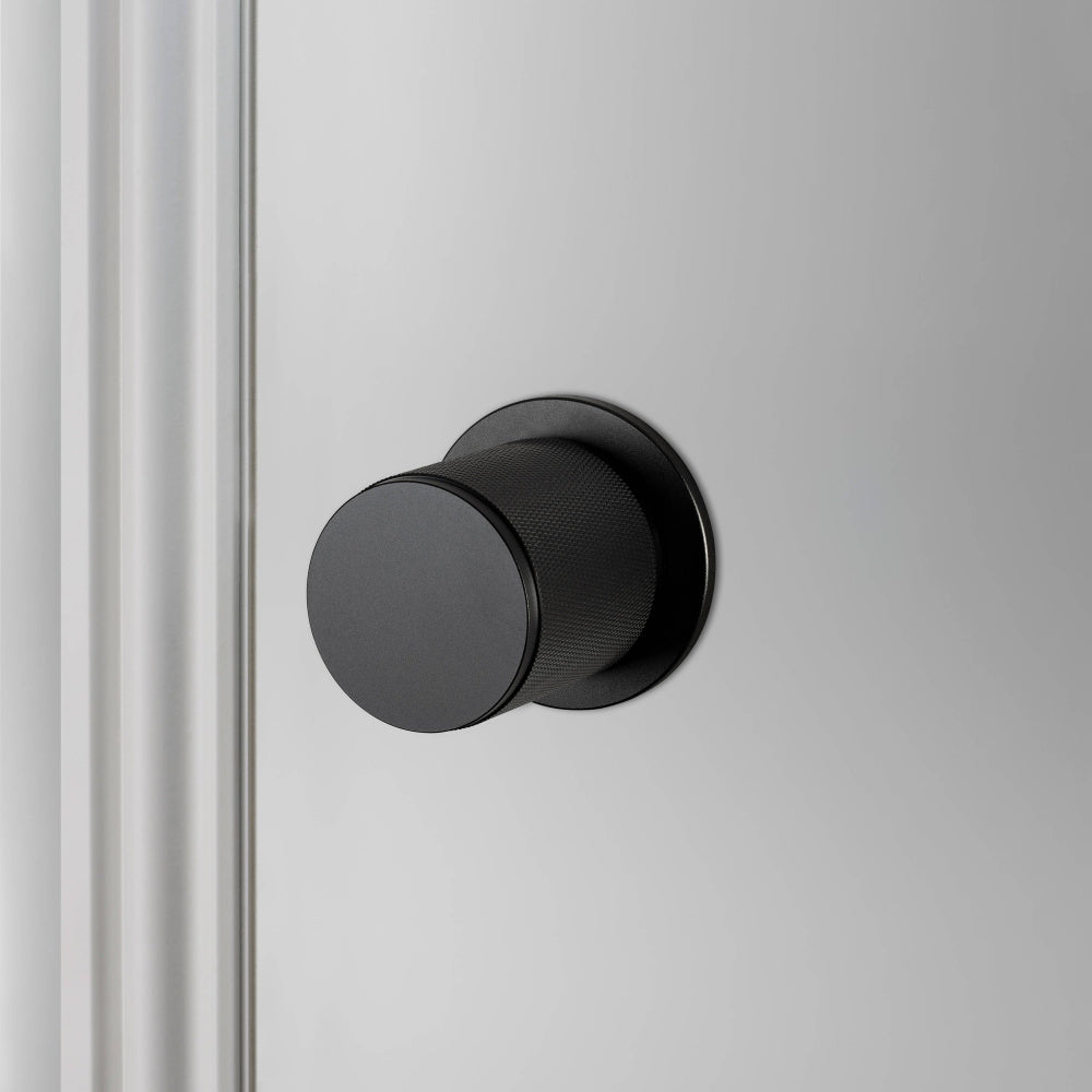 Door Knob - Fixed Double-Sided, Cross, Black