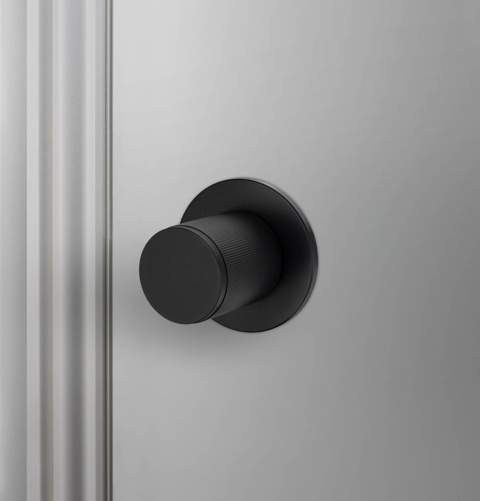 Door Knob - Fixed Double-Sided, Linear, Welders Black