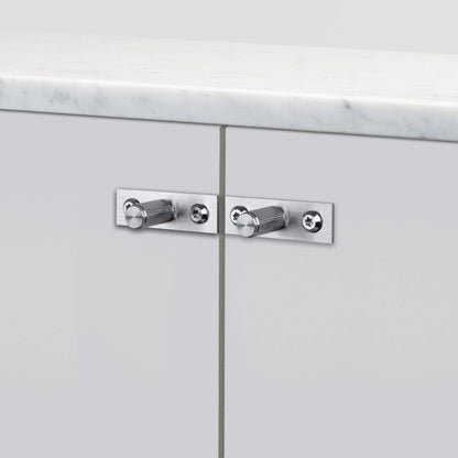 Furniture Knob - Linear Plate, Steel