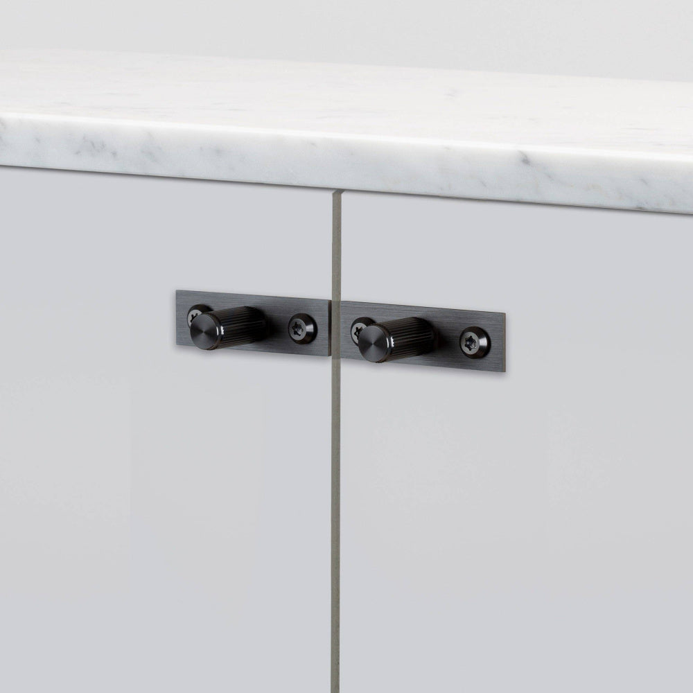 Furniture Knob - Linear Plate, Gun Metal