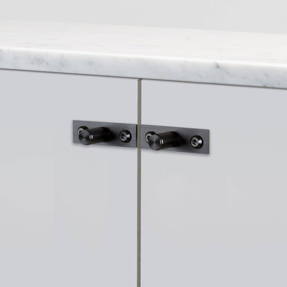 Furniture Knob - Linear Plate, Gun Metal