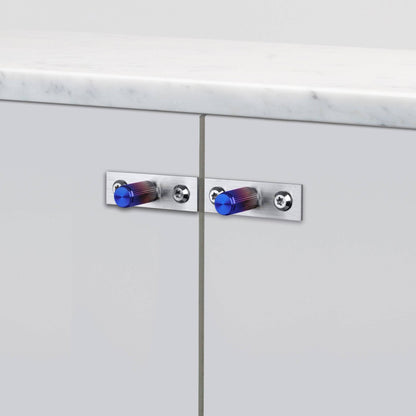 Furniture Knob - Linear Plate, Burnt Steel
