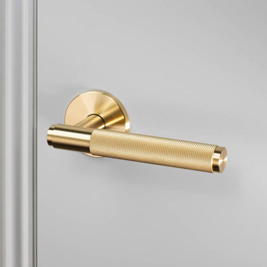 Door Handle - Passage, Cross, Brass