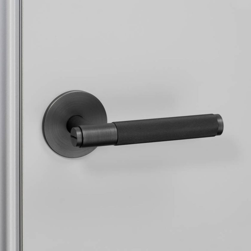 Door Handle - Passage, Cross, Smoked Bronze