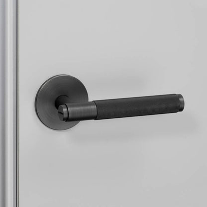 Door Handle - Passage, Cross, Smoked Bronze