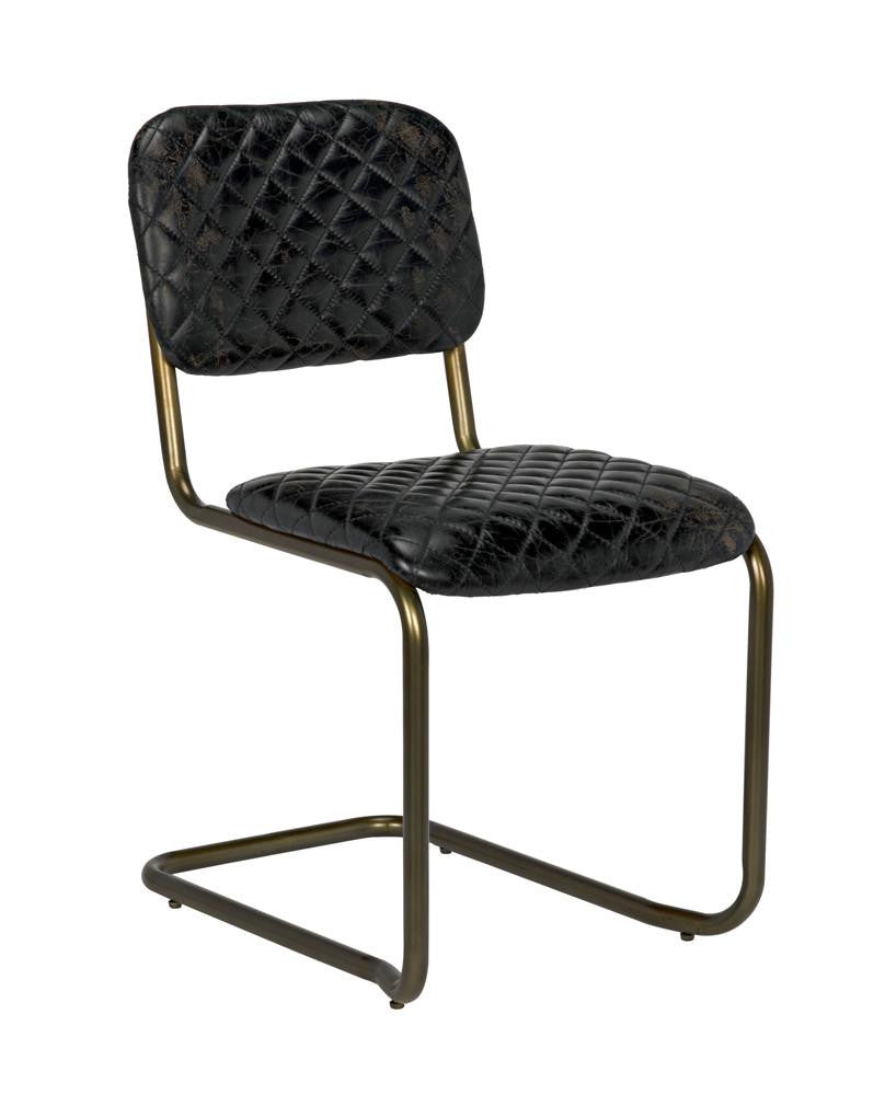 Noir Dining Chair Antique Brass, Black