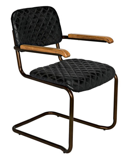 Noir Dining Chair Antique Brass, Black