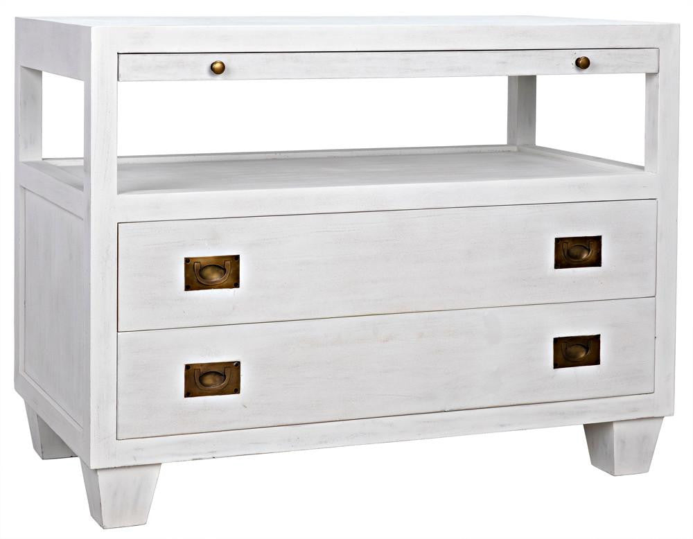 Noir 2-Drawer Side Table White Wash