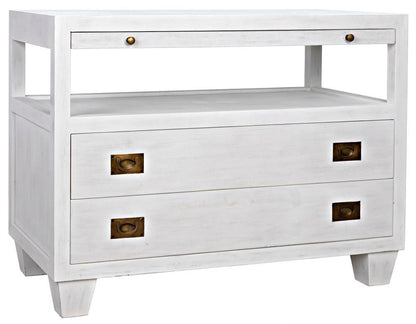 Noir 2-Drawer Side Table White Wash