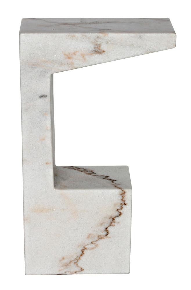 Noir Aero Side Table, White Marble, 30"H (GTAB978W YUU6013MRC)
