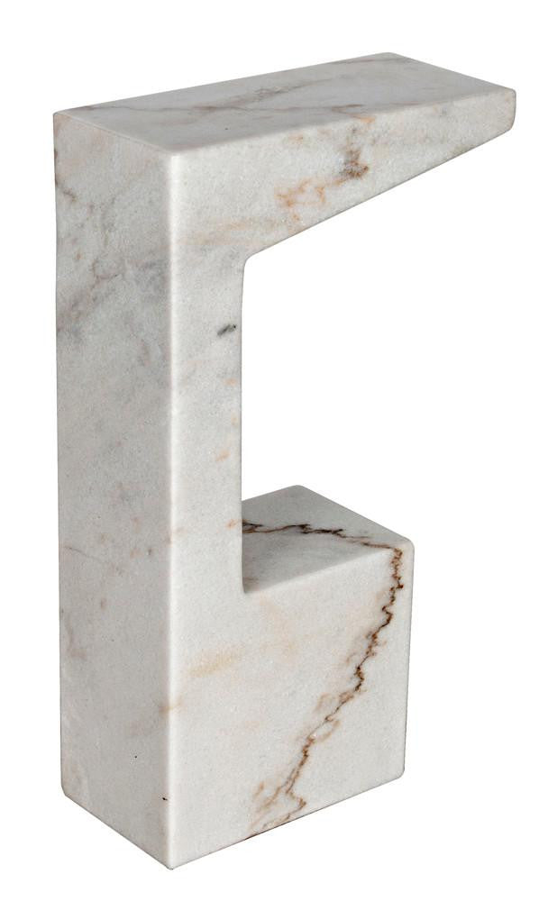 Noir Aero Side Table, White Marble, 30"H (GTAB978W YUU6013MRC)