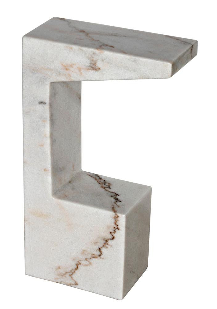 Noir Aero Side Table, White Marble, 30"H (GTAB978W YUU6013MRC)