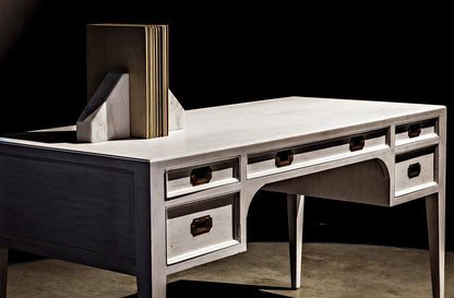 Noir Africa Desk, White Wash, 60"W (GDES174WH YUU6013EYF)