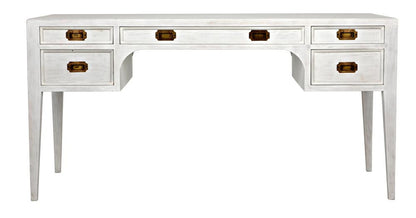 Noir Africa Desk, White Wash, 60"W (GDES174WH YUU6013EYF)