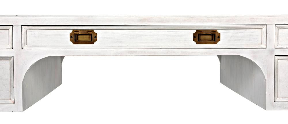 Noir Africa Desk, White Wash, 60"W (GDES174WH YUU6013EYF)