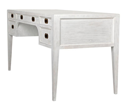 Noir Africa Desk, White Wash, 60"W (GDES174WH YUU6013EYF)