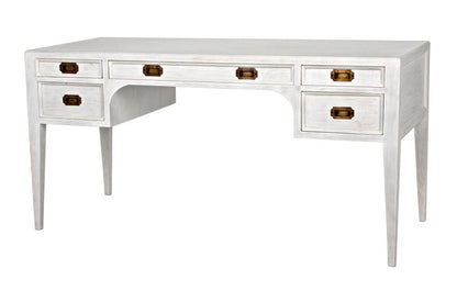 Noir Africa Desk, White Wash, 60"W (GDES174WH YUU6013EYF)
