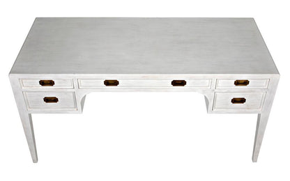 Noir Africa Desk, White Wash, 60"W (GDES174WH YUU6013EYF)