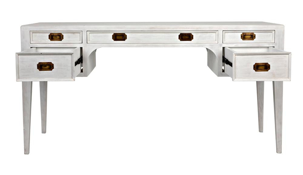 Noir Africa Desk, White Wash, 60"W (GDES174WH YUU6013EYF)