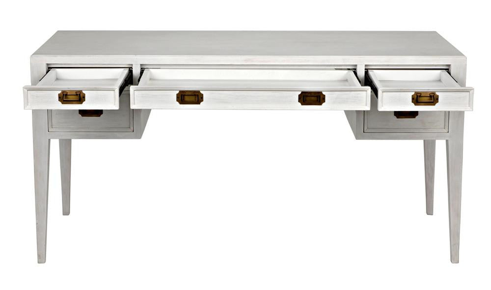 Noir Africa Desk, White Wash, 60"W (GDES174WH YUU6013EYF)