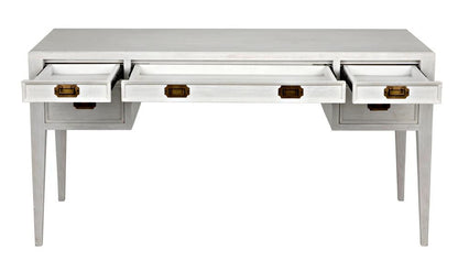 Noir Africa Desk, White Wash, 60"W (GDES174WH YUU6013EYF)