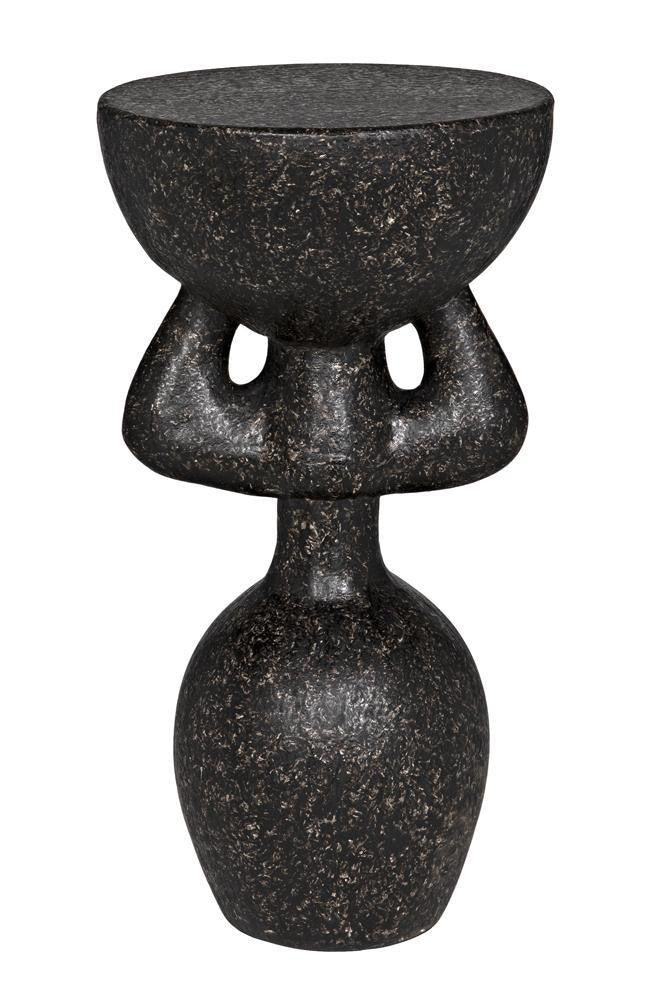 Noir African Side Table Black Fiber Cement