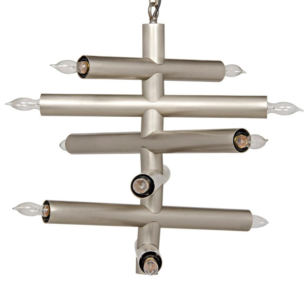 Noir Alec Chandelier Antique Silver