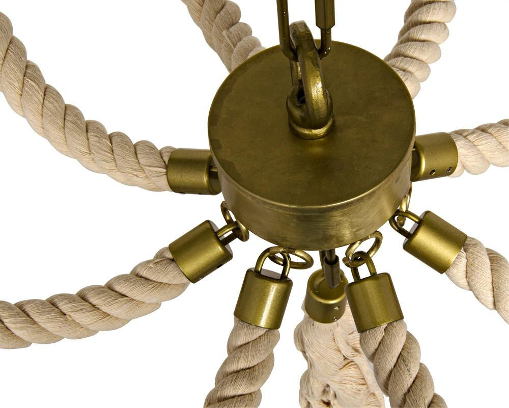 Noir Alec Chandelier, 8-Light, Antique Brass, 24.5"W (LAMP384MB YUU6013FY7)