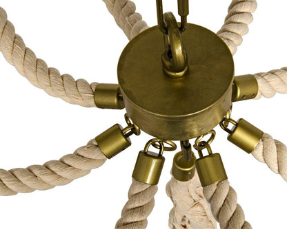 Noir Alec Chandelier, 8-Light, Antique Brass, 24.5"W (LAMP384MB YUU6013FY7)