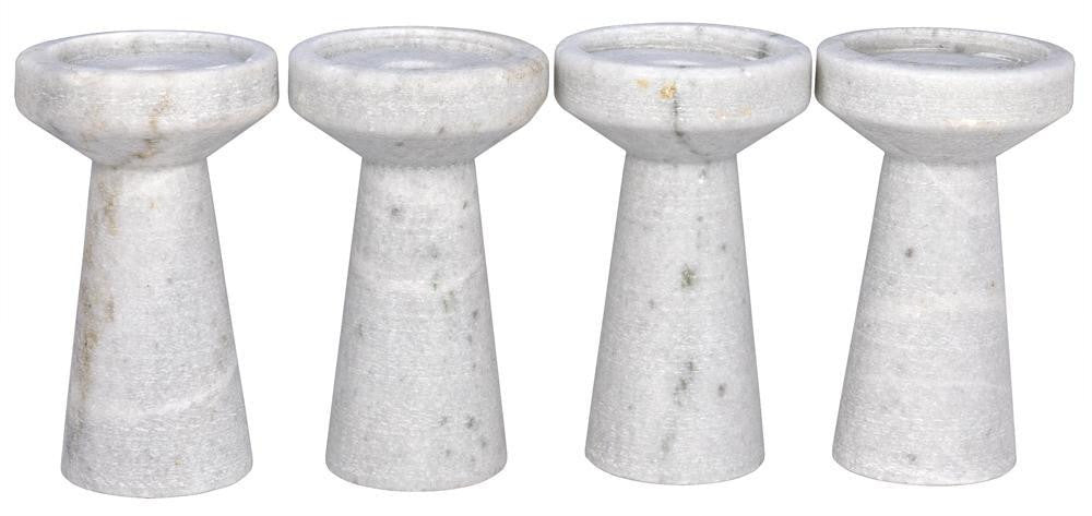 Noir Aleka Decorative Candle Holder Waxed White